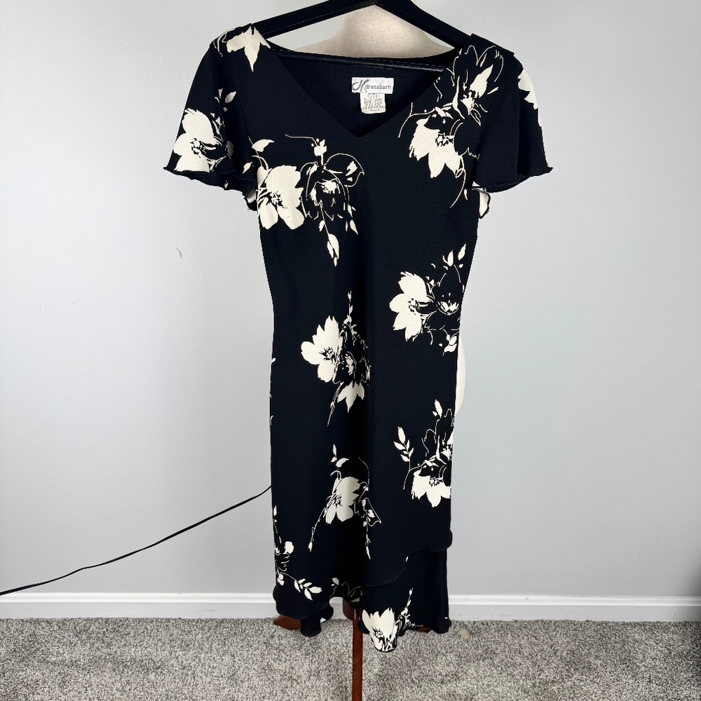 Vintage Dress Barn Floral Ruffle Midi Dress - Picture 1 of 7